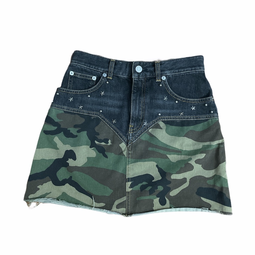 Saint Laurent Denim Cargo Skirt SZ 28